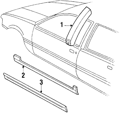 Exterior Trim - Center Pillar for 1988 Buick Skylark #0