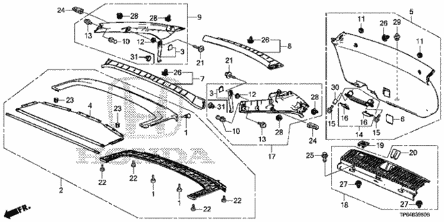 Tailgate Lining for 2015 Honda Crosstour #0