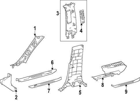 Interior Trim - Pillars for 2023 Toyota Sequoia #0