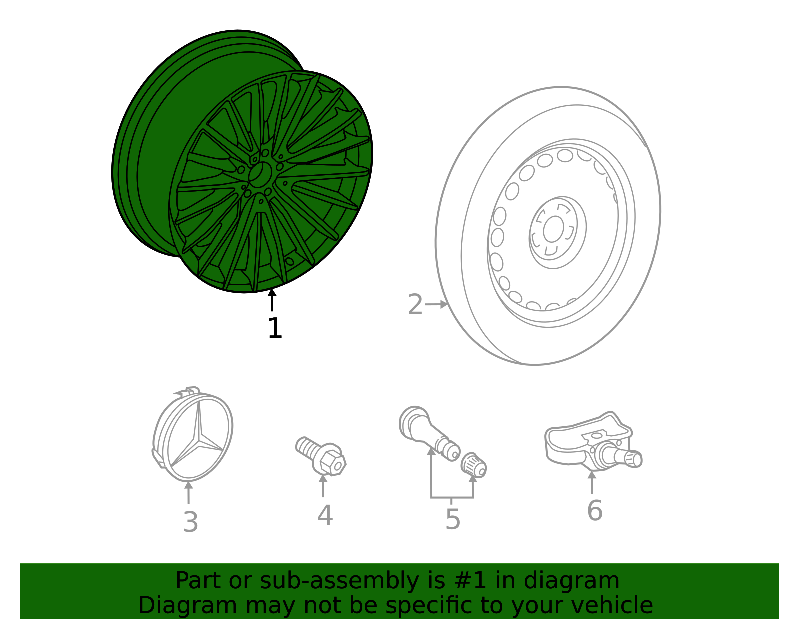 Genuine OEM Amg 5-Twin-Spoke Wheel, 8, 5 J X 19 Et 31, 5 | 223-401