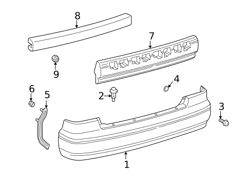 Bumper & Components - Rear for 2001 Toyota Camry #0