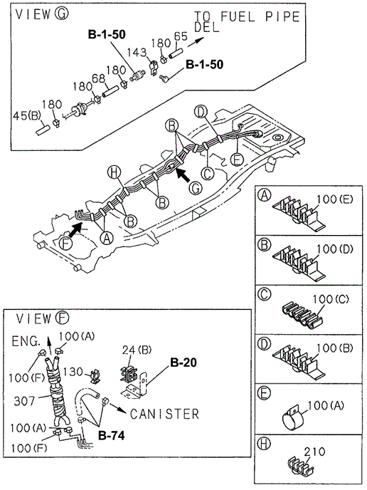 Fuel Piping - Clips (1) for 1997 Acura SLX #0