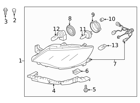 Headlamp Components for 2011 Subaru Impreza #0