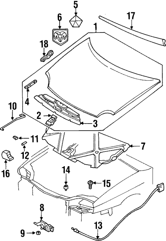 4783286AC - Body: Hood for Mopar Image