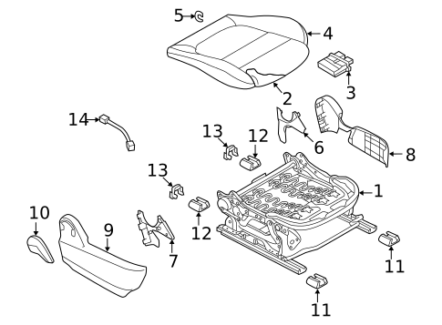 Passenger Seat Components for 2014 Mazda 3 #0