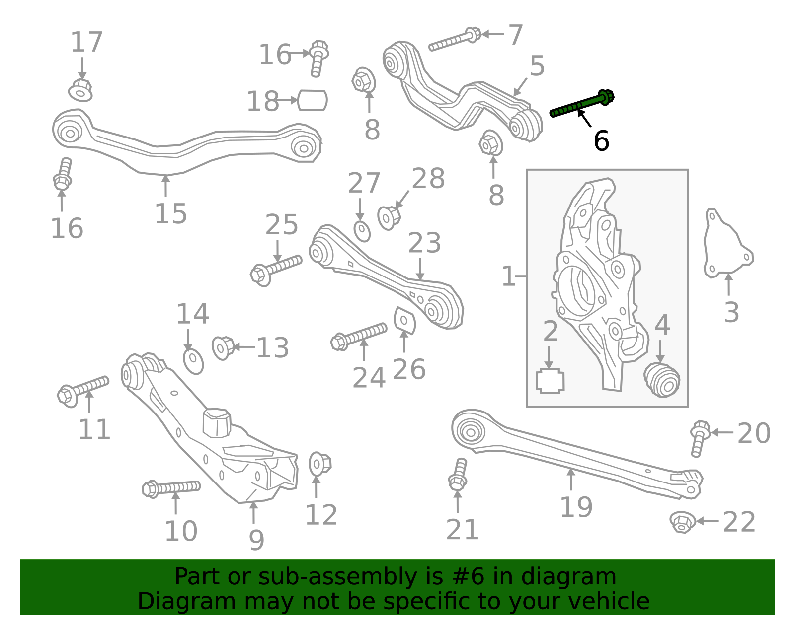 2017-2026 GM Rear Upper Suspension Control Arm Outer Bolt 11610917 GM ...