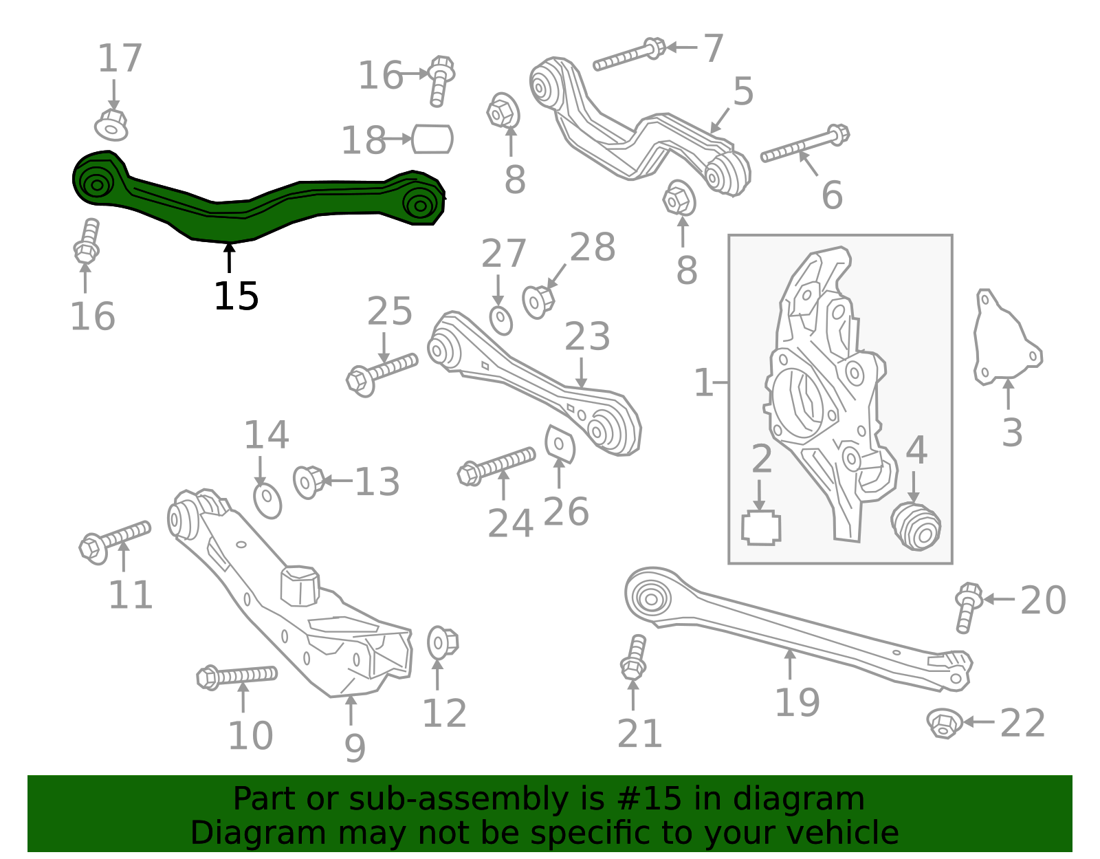 2017-2025 GM Rear Driver Side Suspension Upper Trailing Link 84199653 ...