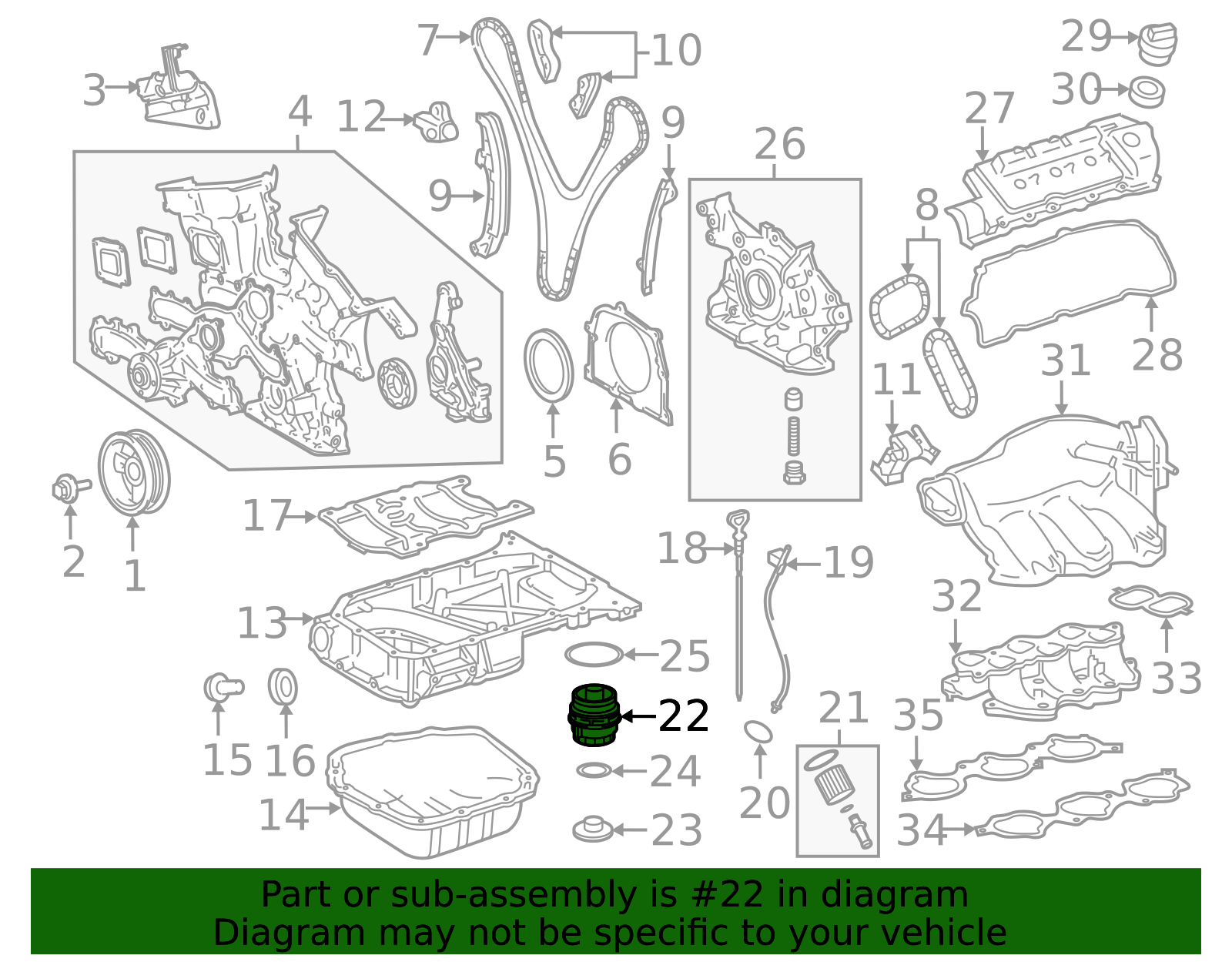15620-31060 - Engine Oil Filter Housing Cover 2005-2018 Toyota