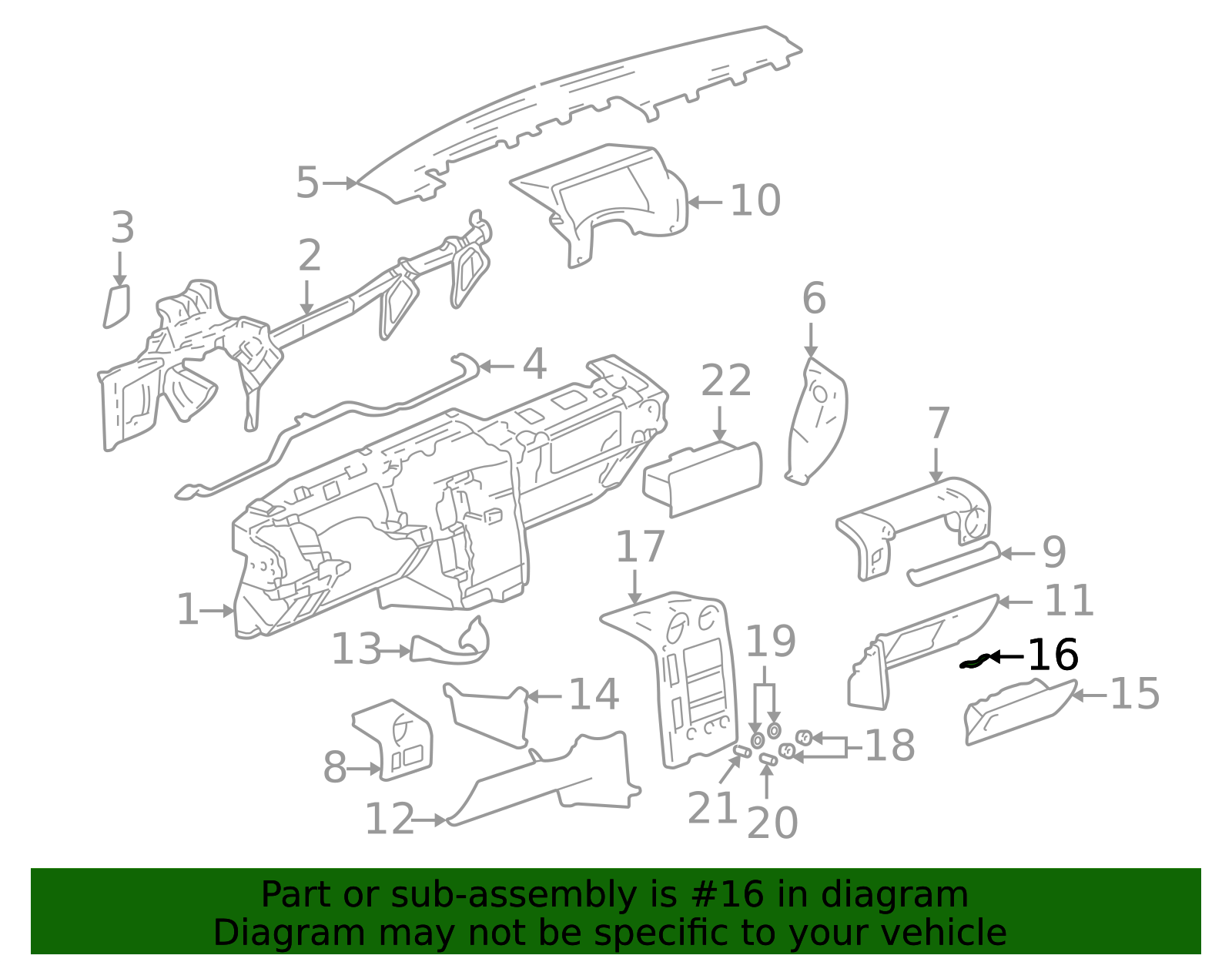 Glove Box Door Striker 15039637 | OEM Parts Online