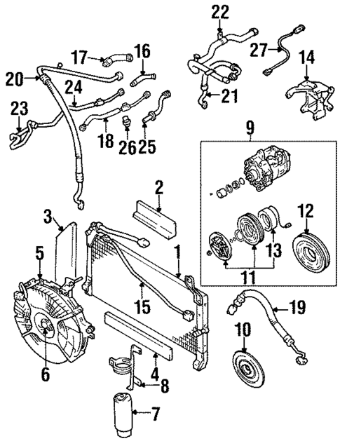 Condenser, Compressor & Lines for 2001 Chevrolet Metro #0