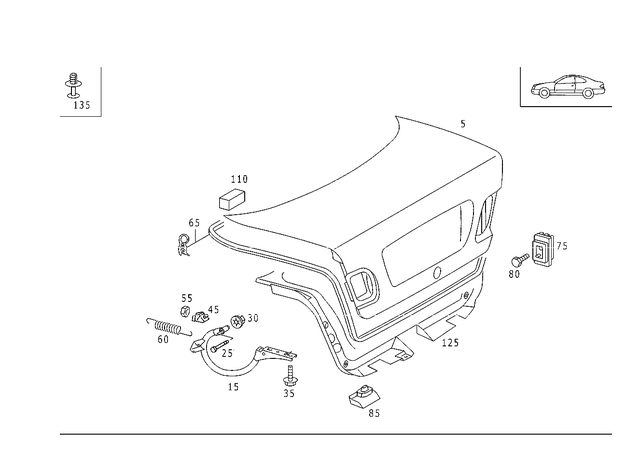 2109900020 - Trunk Lid: Screw for Mercedes-Benz Image image
