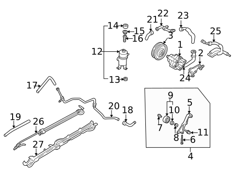 Power Steering Hoses, Pumps, & Related Components for 1995 Mazda Millenia #0