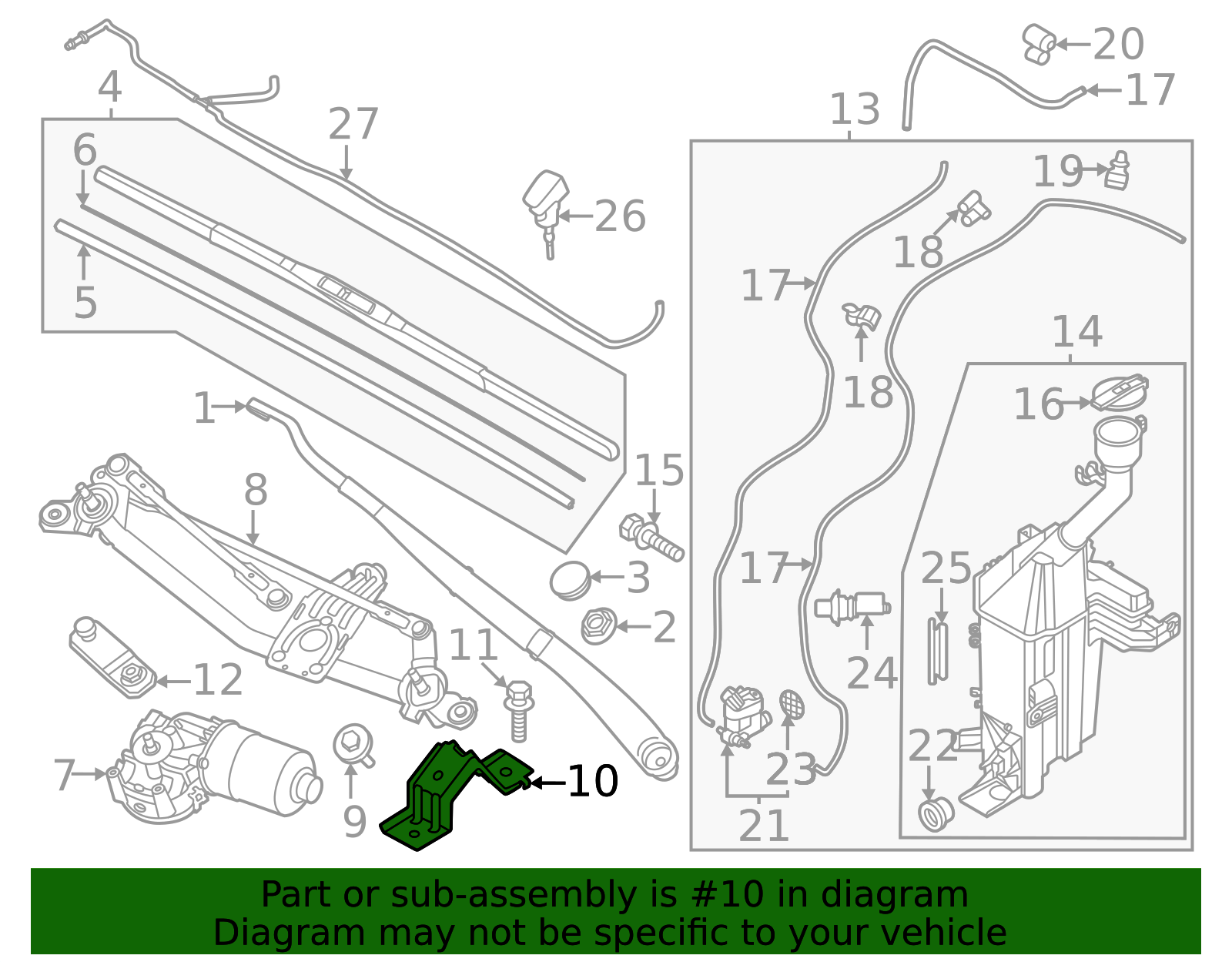 2023-2025 Kia Wiper Linkage Bracket 98150-AT000 | QuirkParts