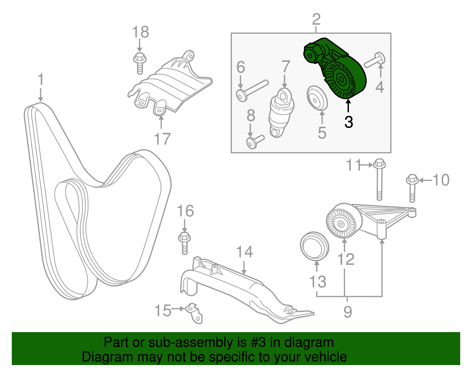 Accessory Drive Belt Tensioner Assembly - Porsche (9A1-102-211-00)