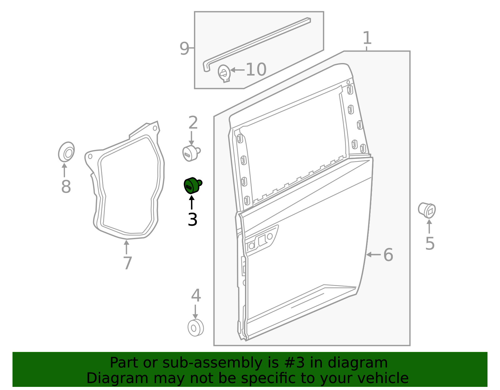 72518-SHJ-A00 - Sliding Door Stop Bumper 2005-2024 Honda Odyssey ...