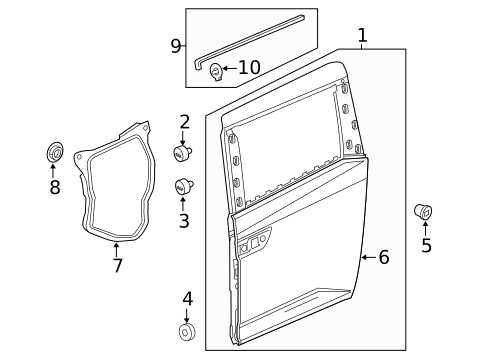 Door & Components for 2011 Honda Odyssey #2