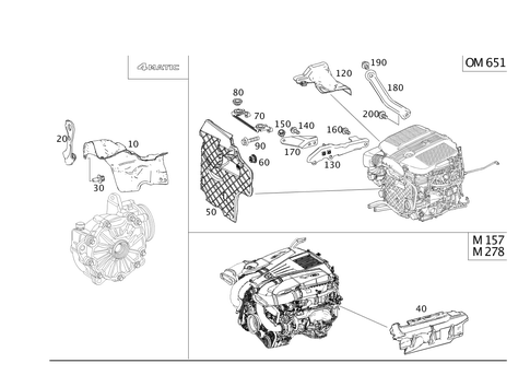 Shielding and Soundproofing At Engine, Transmission, Front Axle Transmission for 2011 Mercedes-Benz S 550 #0