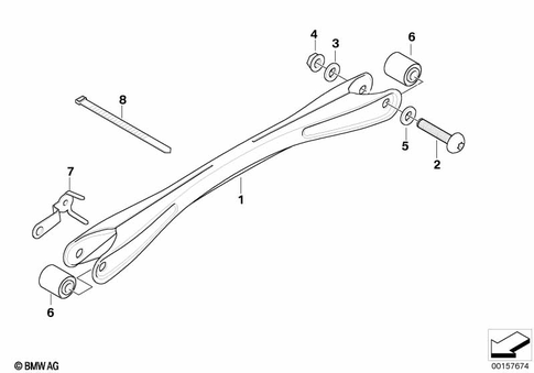 Rear Swing Arm with Bearing, Strut for 2003 BMW-Motorrad K 1200 S #1