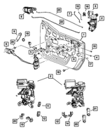 4589505AB - Doors, Door Mirrors and Related Parts: Front Door Latch, Left for Jeep: Wrangler Image