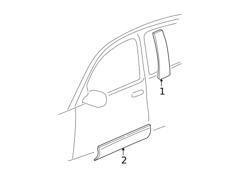 Exterior Trim - Front Door for 2004 Buick Park Avenue #0