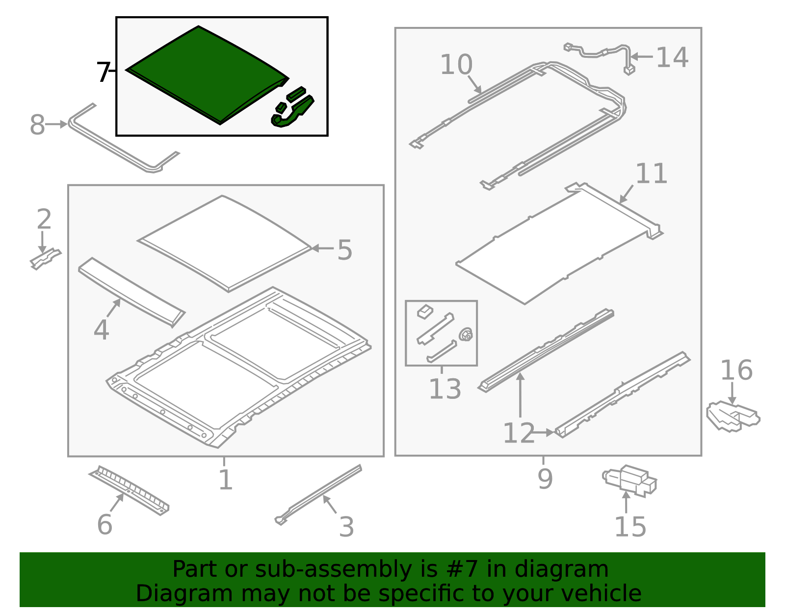81611-2P500 - Sunroof Glass 2014-2015 Kia Sorento | Kia.Parts Store