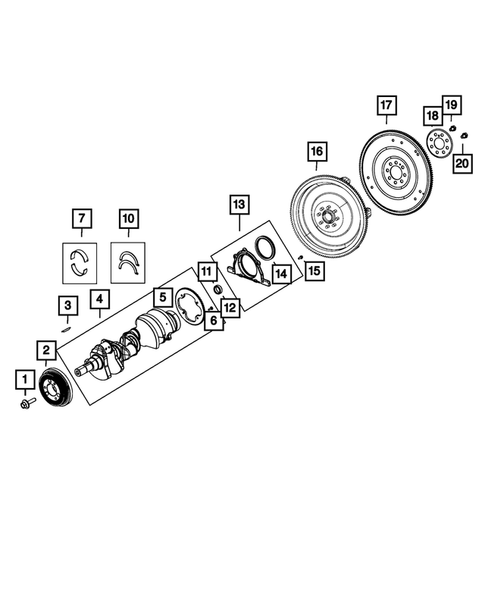 Crankshaft, Piston, Drive Plate, Flywheel, and Damper for 2018 Dodge Challenger #0