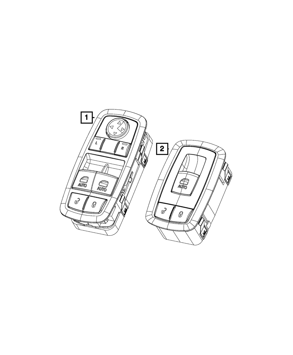 2015-2023 Dodge Challenger Front Door Switch And Bezel, Driver