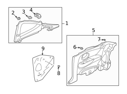 Interior Trim - Quarter Panels for 2004 Acura RSX #0