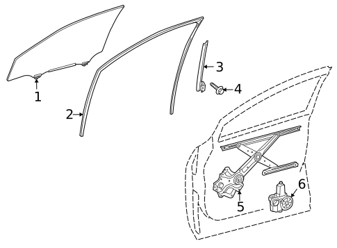 Glass - Front Door for 2010 Lexus RX450h #0