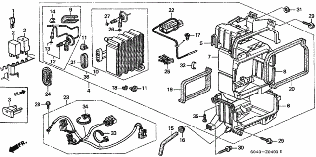 A/C Cooling Unit for 1997 Honda Civic #0