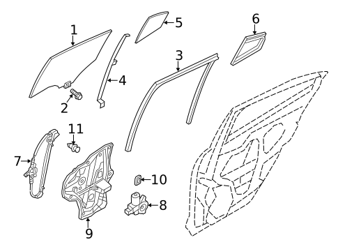 Glass - Rear Door for 2016 Mazda 3 #0