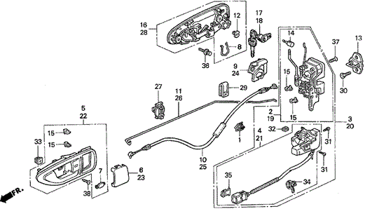 Door Lock for 1995 Honda Civic del Sol #0