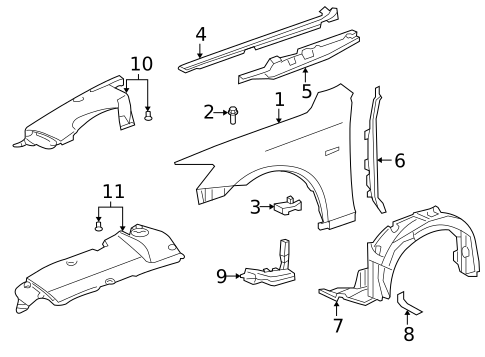 Fender & Components for 2010 Lexus IS250 #0