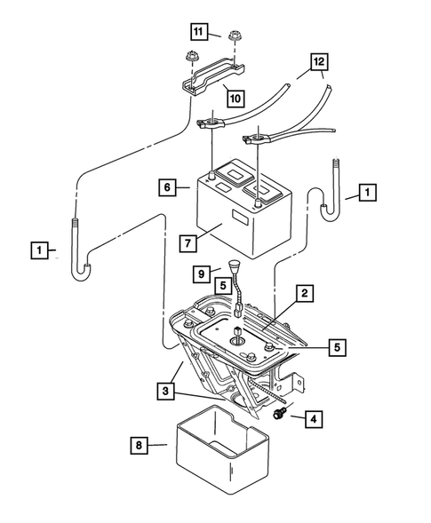 Battery Tray and Cables for 2002 Jeep Wrangler #0