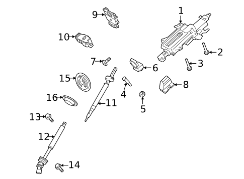 Steering Column Assembly for 2013 Land Rover LR4 #0