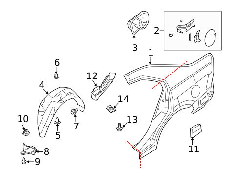 Quarter Panel & Components for 2011 Ford Fusion #0