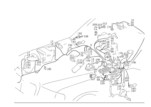 Inboard Cable Harness & Belt Warning Device for 1989 Mercedes-Benz 300TE #0