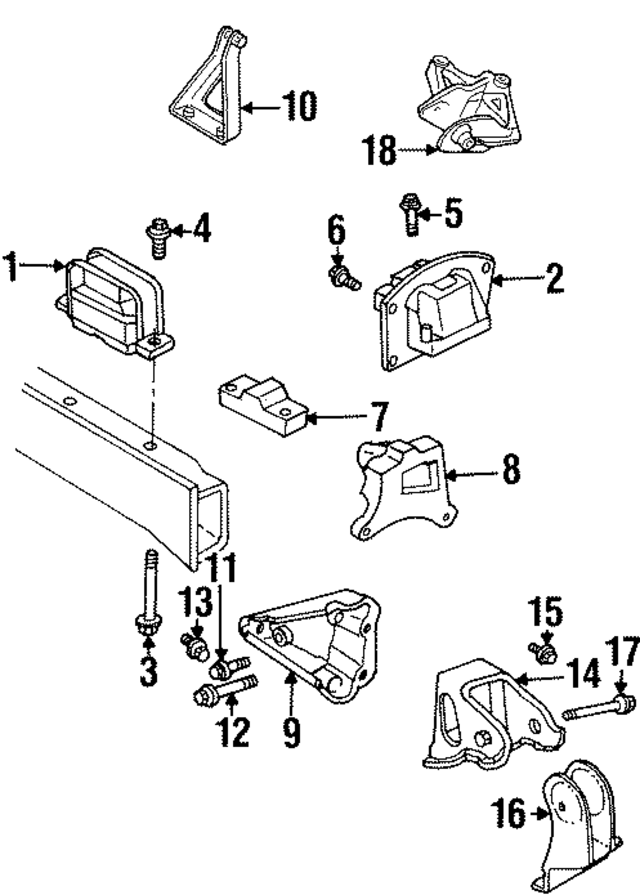 4593436AB - Engine: Trans Mount Bracket for Mopar Image