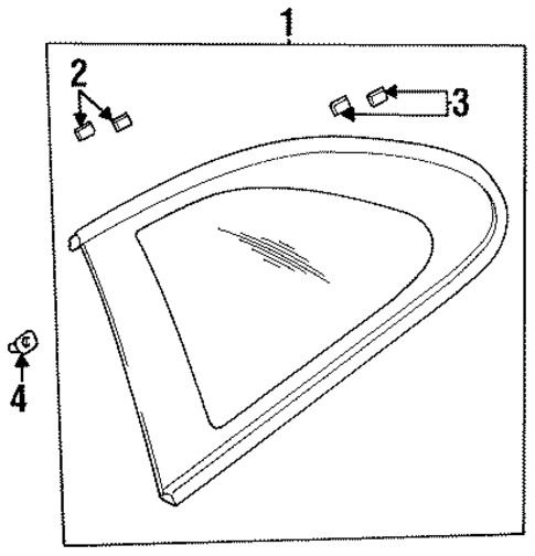 Glass & Hardware for 1998 Chrysler Sebring #0
