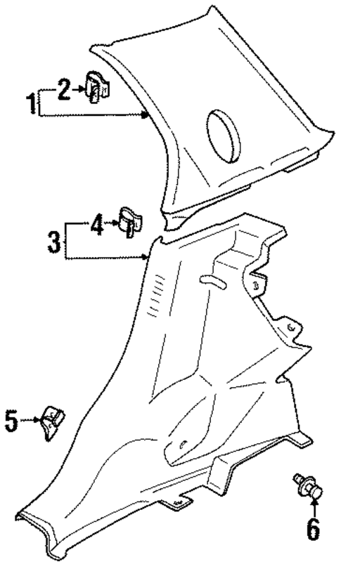 Interior Trim - Quarter Panels for 1999 Suzuki Esteem #0