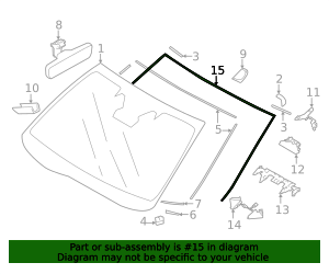 2020-2025 Subaru Reveal Molding 65058AN01A | Subaru Parts Guys
