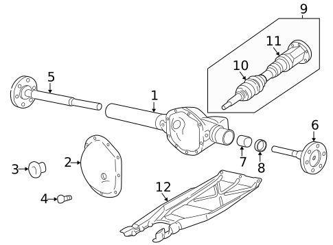 Front Axle & Carrier for 2003 Dodge Dakota #0