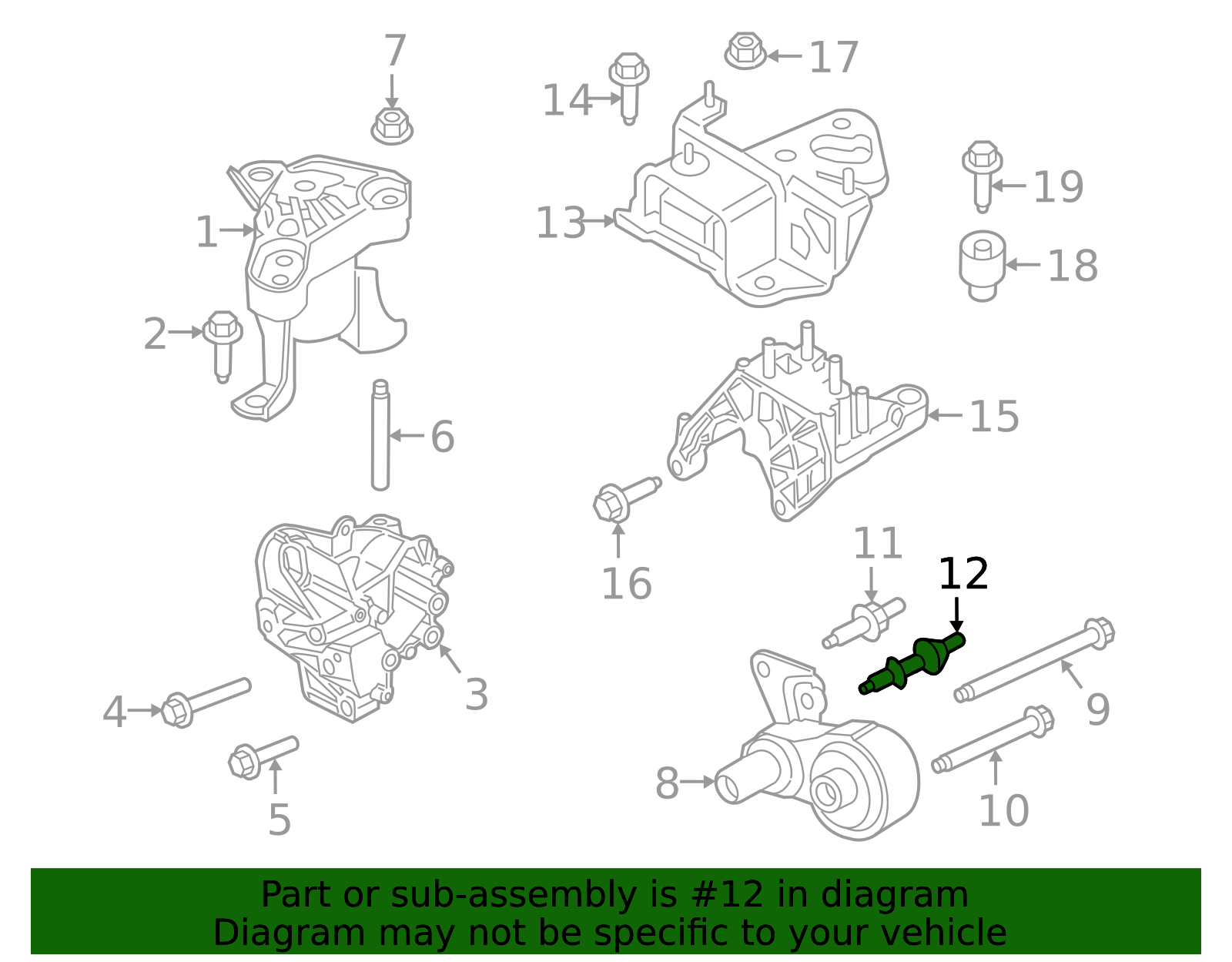 2014-2019 Ford Fiesta | Engine Support Rod Stud | W704585-S439 | Walls ...