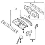 4646321AB - Body: Package Tray for Chrysler: Cirrus | Dodge: Stratus Image