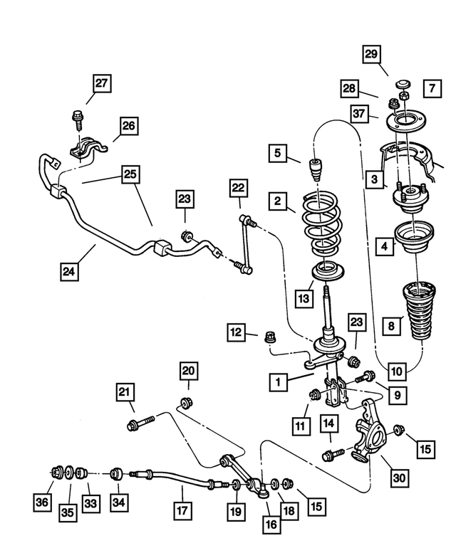 4782013AF - Front Suspension &amp; Drive: Strut Damper, Left for Mopar Image