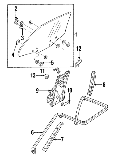Glass - Door for 1989 Nissan Pulsar NX #0