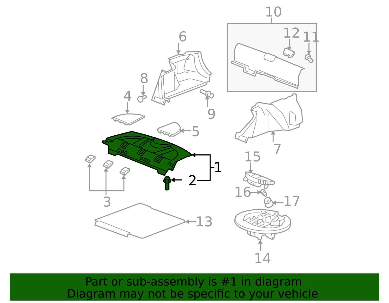 Honda Package Tray Trim - Rear Interior Panel - Part #84505-SNA-A11ZA ...