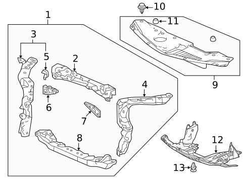 Radiator Support for 2016 Acura RDX #0