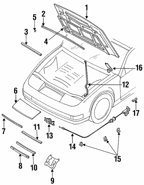 Hood & Components for 1995 Nissan 300ZX | OEM Parts Online