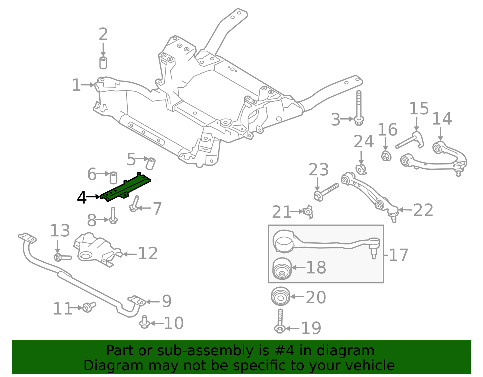 LR126068 - Engine Mount Cross-Member 2013-2022 Land Rover | OEM Euro Parts